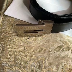 Gucci  leather belt. Black with a silver buckle